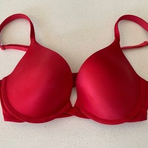 Victoria's Secret Red Silky Pushup Bra 36B